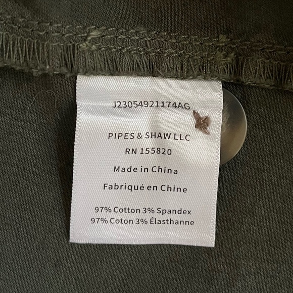 VERONICA BEARD | Cotton-Blend Twill Button Mini Dress in Army Green | Size 6 - Picture 12 of 13